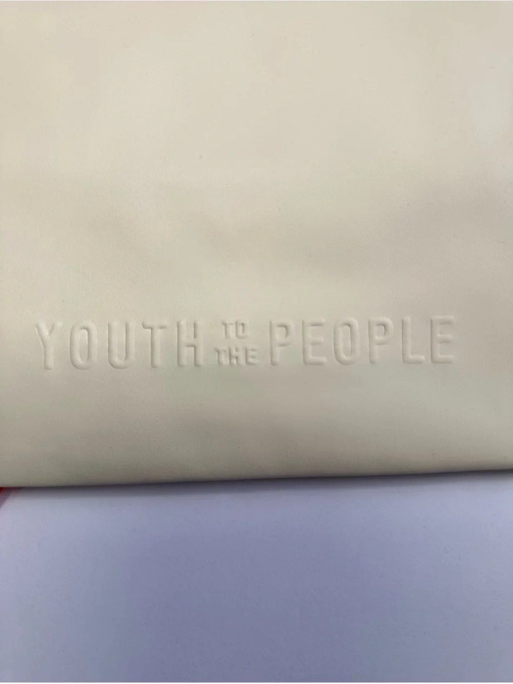 YOUTH TO THE PEOPLE Women’s Cream Faux Leather Roll Up Cosmetic Bag- One Size
